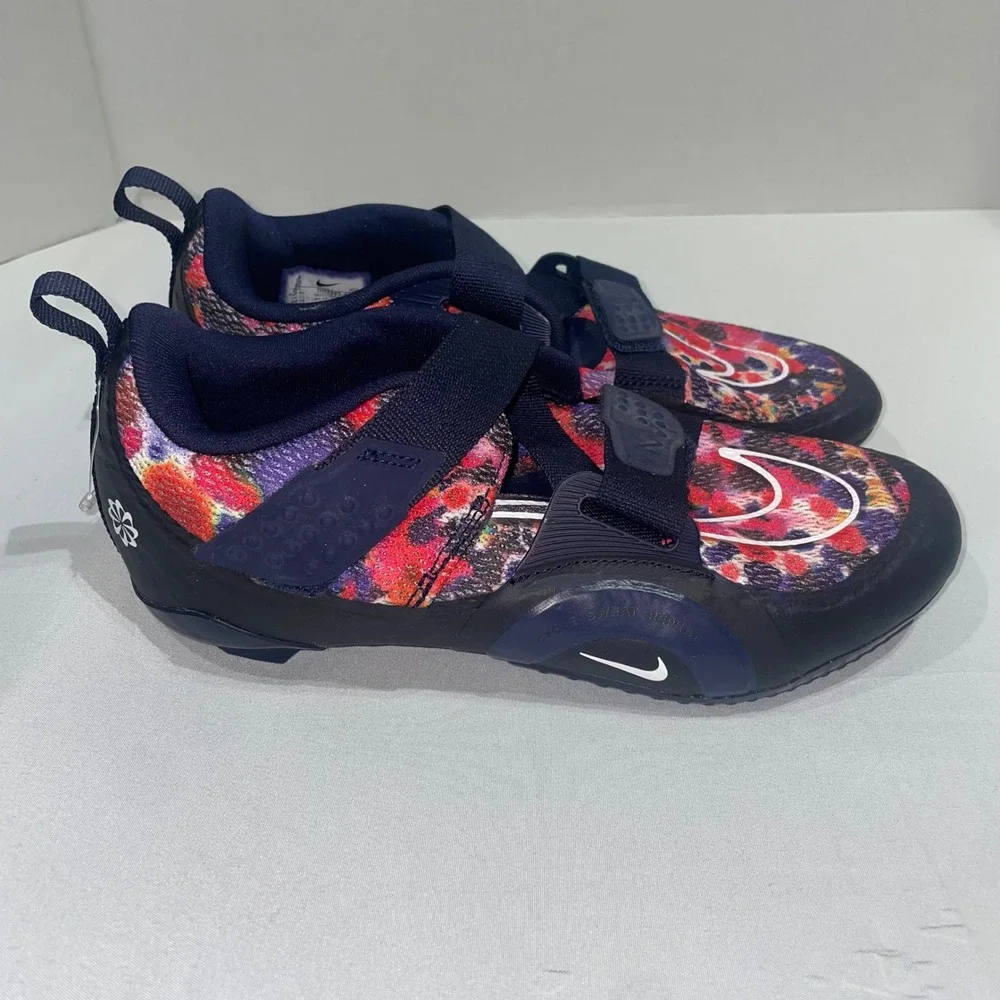 Nike SuperRep Cycle 2 Navy Floral Cycling Shoes DH3395-400 Womens 8.5
